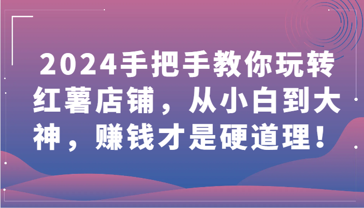 fy3099期-2024手把手教你玩转红薯店铺，从小白到大神，赚钱才是硬道理！