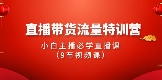 fy3010期-2024直播带货流量特训营，小白主播必学直播课（9节视频课）