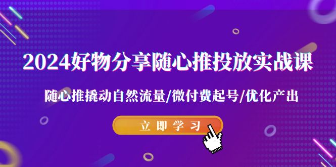 fy2718期-2024好物分享随心推投放实战课 随心推撬动自然流量/微付费起号/优化产出