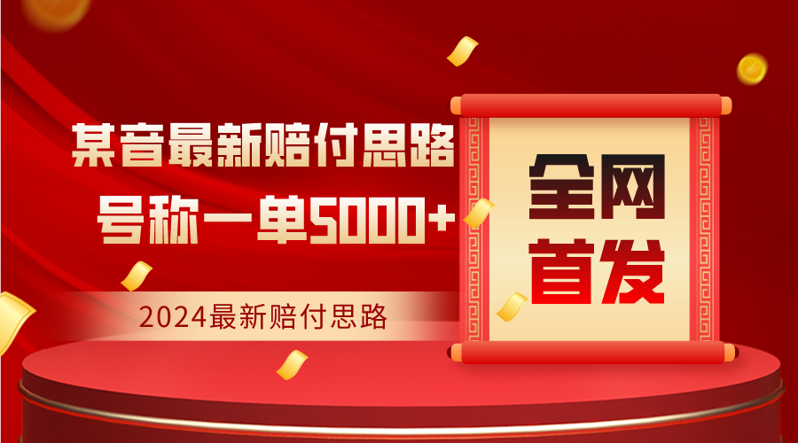 fy2657期-全网首发，2024最新某音赔付思路，号称一单收益5000+