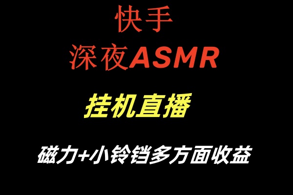 fy2570期-快手深夜ASMR挂机直播磁力+小铃铛多方面收益(快手ASMR直播深夜挂机的新收益模式)