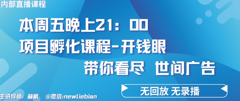 4.26日内部回放课程《项目孵化-开钱眼》赚钱的底层逻辑