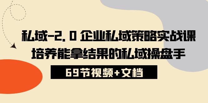 fy3822期-私域2.0企业私域策略实战课，培养能拿结果的私域操盘手 (69节视频+文档)