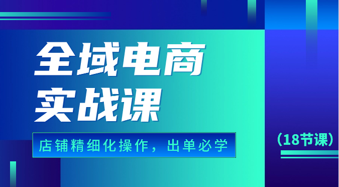 fy3826期-全域电商实战课，个人店铺精细化操作流程，出单必学内容（18节课）