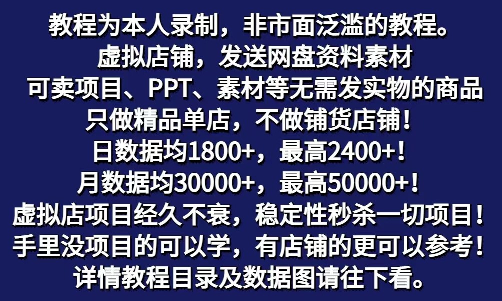 fy3838期-拼多多虚拟电商训练营月入40000+你也行，暴利稳定长久，副业首选