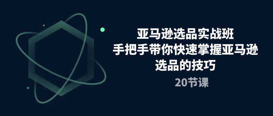 fy3933期-亚马逊选品实战班，手把手带你快速掌握亚马逊选品的技巧（20节课）