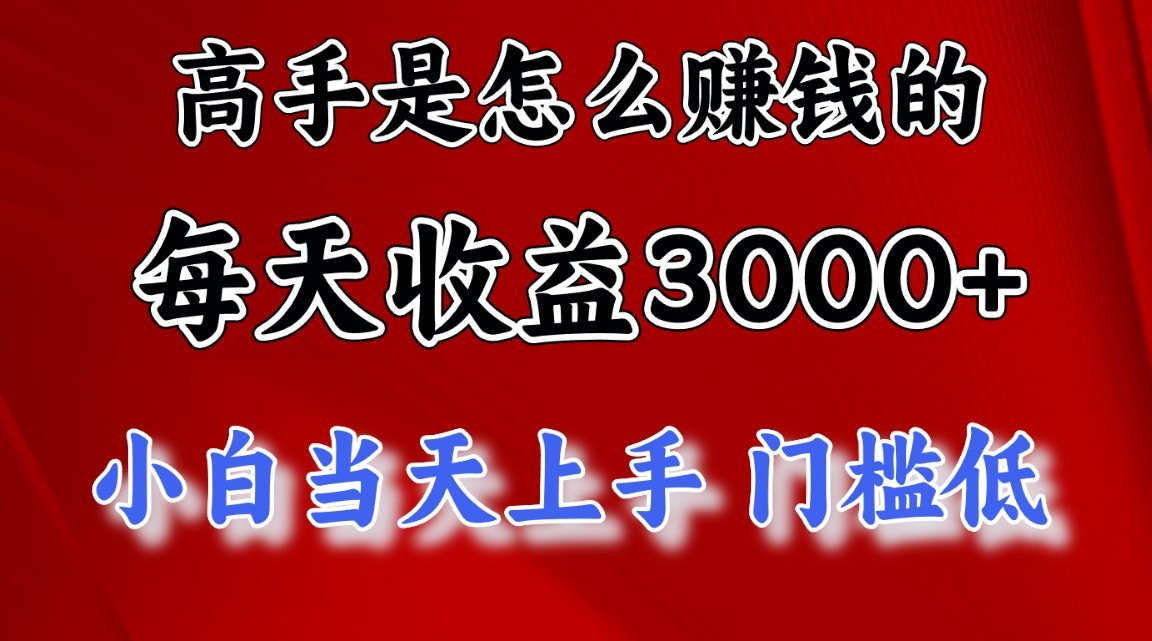 FY4083期-高手是怎么赚钱的，一天收益3000+，闷声发财项目，不是一般人能看懂的