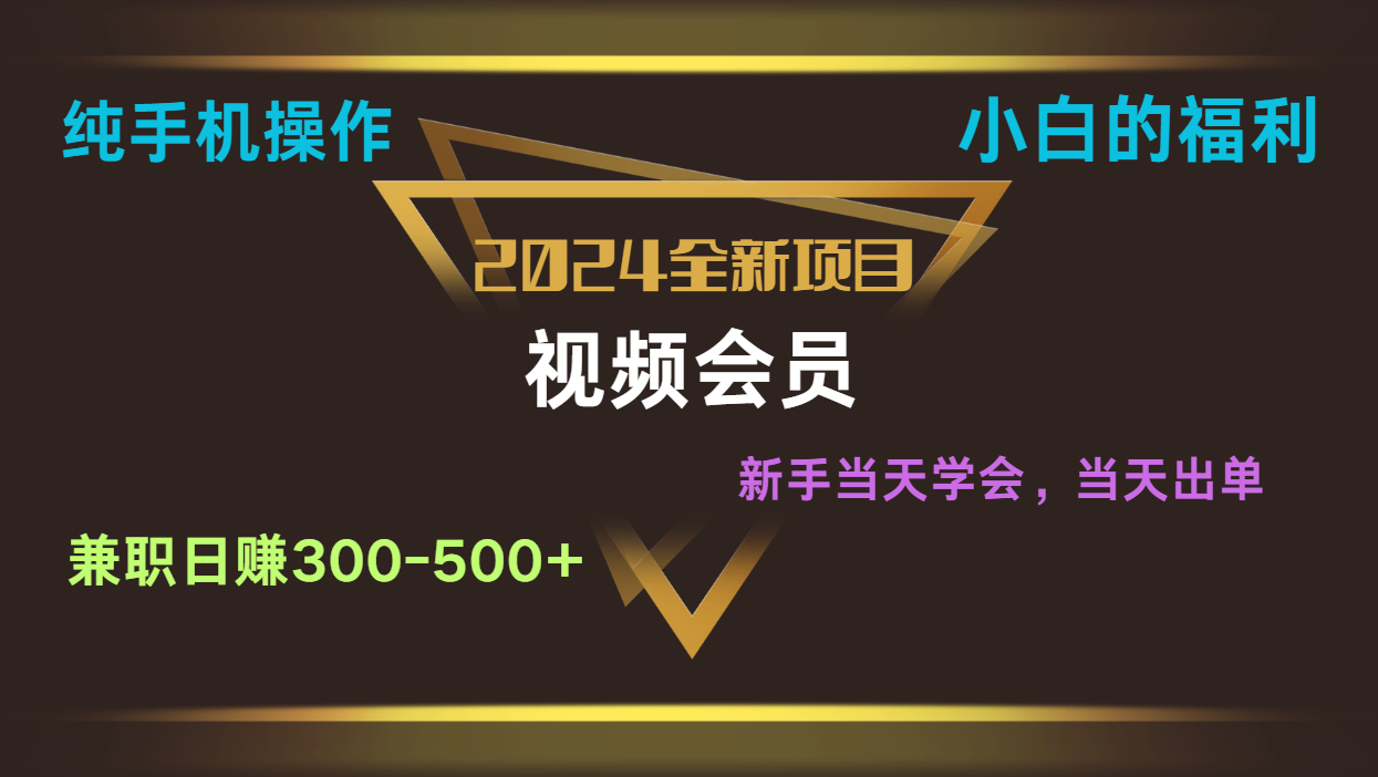 FY4188期-影视会员兼职日入500-800，纯手机操作当天上手当天出单 小白福利