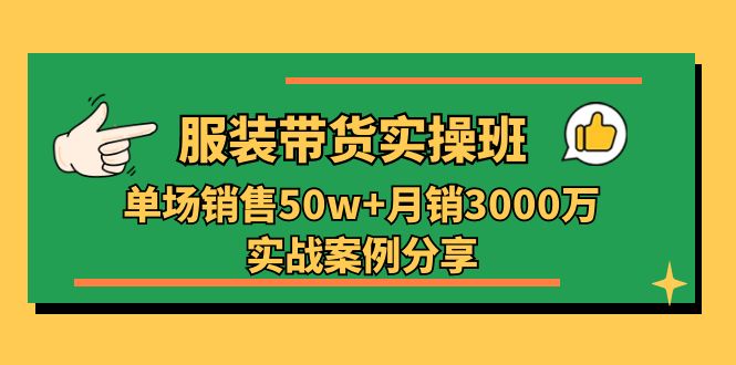 FY4248期-服装带货实操培训班：单场销售50w+月销3000万实战案例分享（27节）