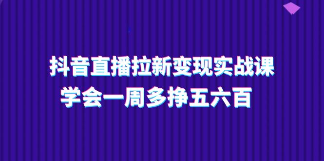 FY4345期-抖音直播拉新变现实操课，学会一周多挣五六百（15节课）