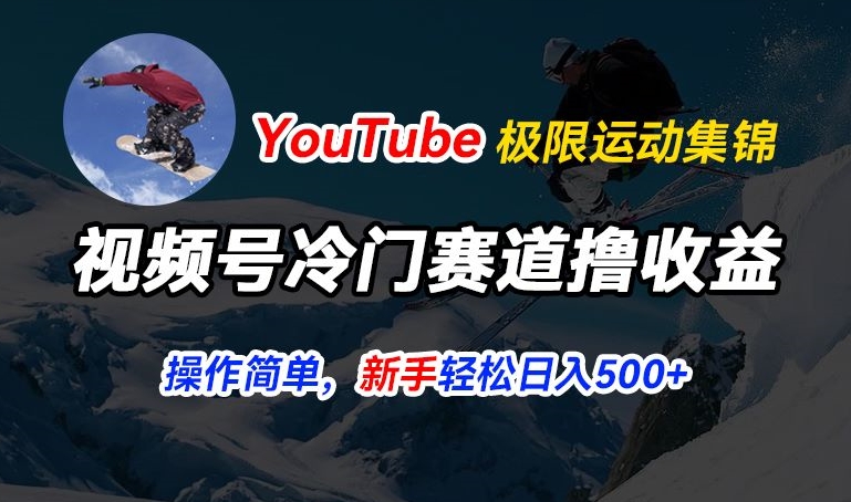 视频号冷门赛道撸收益，YouTube搬运极限运动集锦，暴力起号，操作简单流量高，轻松日入5张